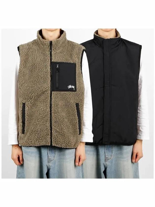 118528 F 1015 STONE Sherpa Reversible Vest - STUSSY - BALAAN 2