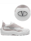 Gum Boy Leather Suede Low Top Sneakers White - VALENTINO - BALAAN 3