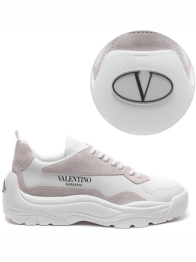 Gum Boy Leather Suede Low Top Sneakers White - VALENTINO - BALAAN 2