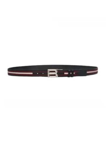 TSP Two Tone Leather Belt Black - BALLY - BALAAN 1