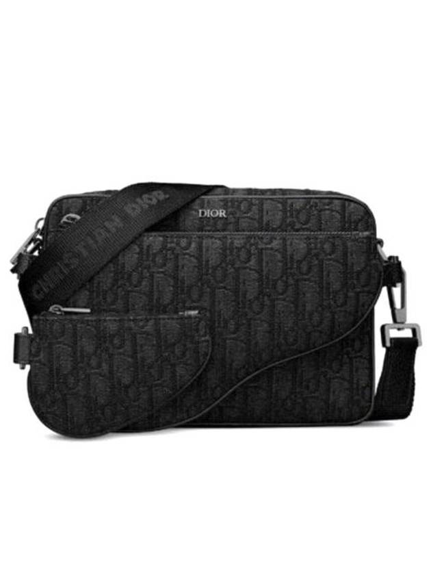 Oblique Jacquard Saddle Triple Pouch Cross Bag Black - DIOR - BALAAN 2