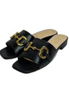 Horsebit Slide Sandals Black - GUCCI - BALAAN 3