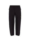 Logo Badge Fleece Regular Fit Jogger Pants Black - STONE ISLAND - BALAAN 2