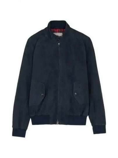 G9 Slim Fit Suede Jacket Navy - BARACUTA - BALAAN 2