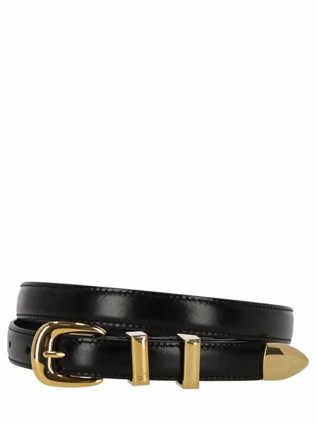 Western 14 Leather Belt Black - CELINE - BALAAN 1