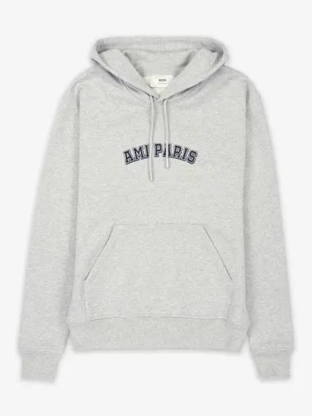 Classic Logo Print Hoodie Grey - AMI - BALAAN 2