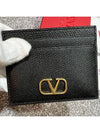 Signature V Logo Card Wallet Black - VALENTINO - BALAAN 6