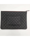 Large Classic Caviar Silver Logo Clutch Bag Black - CHANEL - BALAAN 3