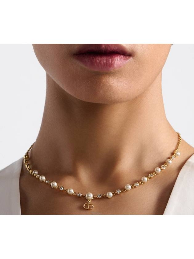 Petit CD Treasure Resin Pearl Necklace Gold - DIOR - BALAAN 4