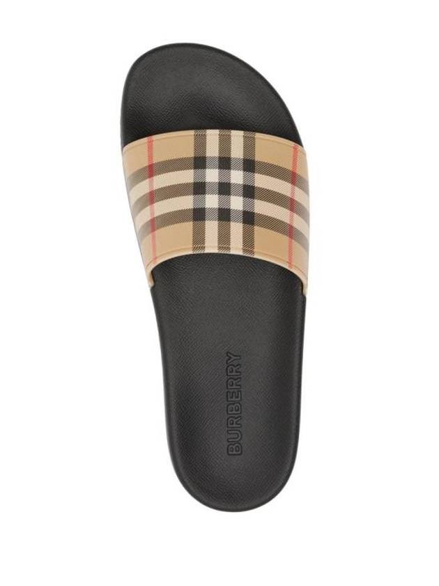 Check Furley Slippers Beige - BURBERRY - BALAAN 5