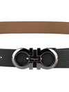 Gancini Reversible Adjustable Leather Belt Cane Sugar Brown Black - SALVATORE FERRAGAMO - BALAAN 9