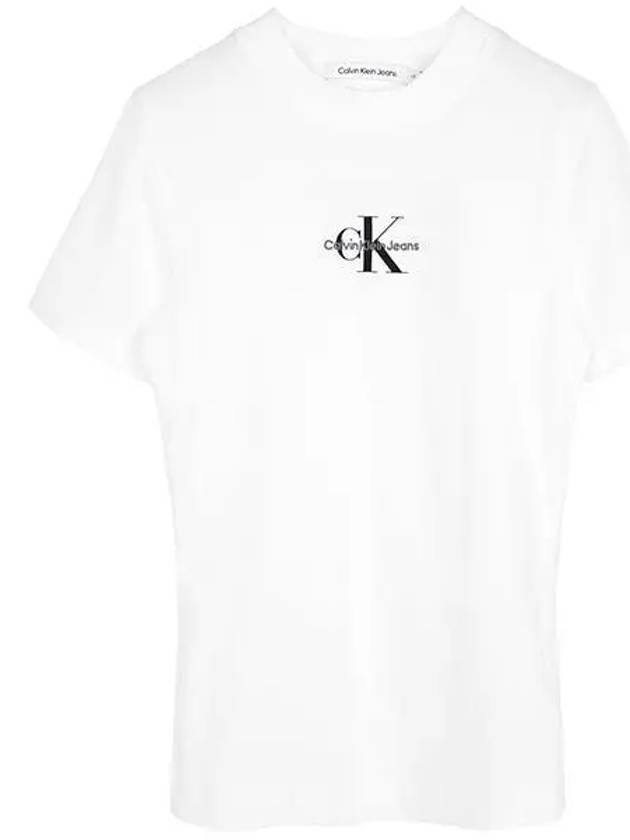 Monologo Short Sleeve T-Shirt White - CALVIN KLEIN - BALAAN 2