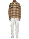 Kervon Check Wool Shirt Jacket Camel - ISABEL MARANT - BALAAN 3