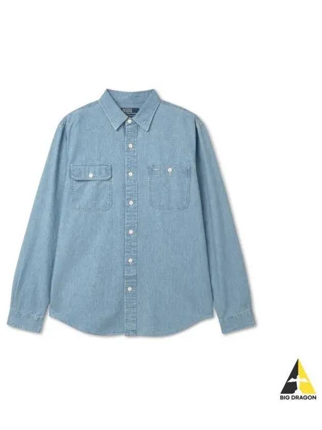 Classic fit chambray workshirt blue - POLO RALPH LAUREN - BALAAN 1