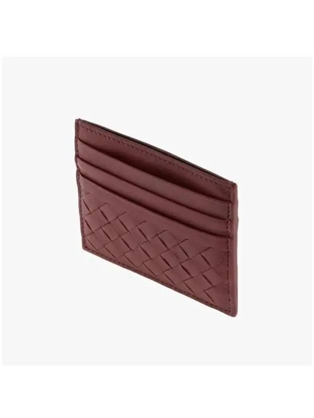 Intrecciato Weaving Card Wallet Wine - BOTTEGA VENETA - BALAAN 6