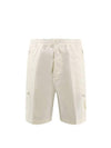 Cargo Bermuda Comfort Fit Cotton Shorts Off White - STONE ISLAND - BALAAN 2