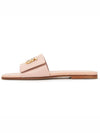 Women's Monogram Motif Leather Slippers Dusty Pink - BURBERRY - BALAAN.