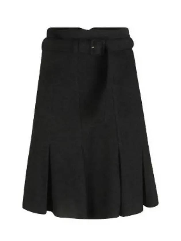 High Waist Cotton Pleated Skirt Black - PATOU - BALAAN 2