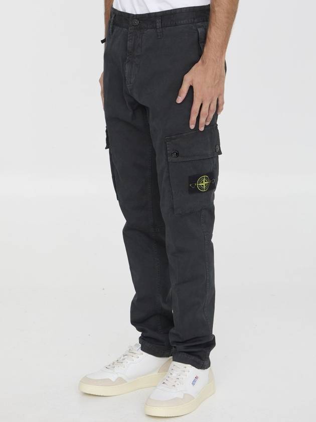 Compass Badge Cargo Straight Pants Black - STONE ISLAND - BALAAN 3