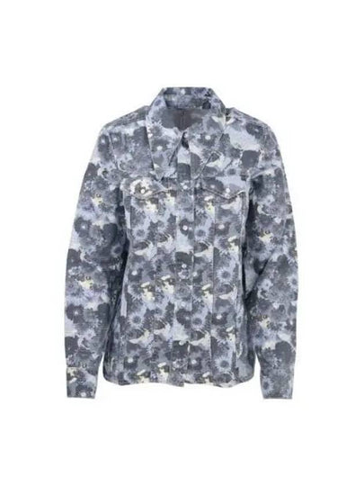 Women's Print Denim Shirt Brunella Blue - GANNI - BALAAN 2