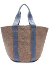 Woody Large Basket Tote Bag Blue Beige - CHLOE - BALAAN 3