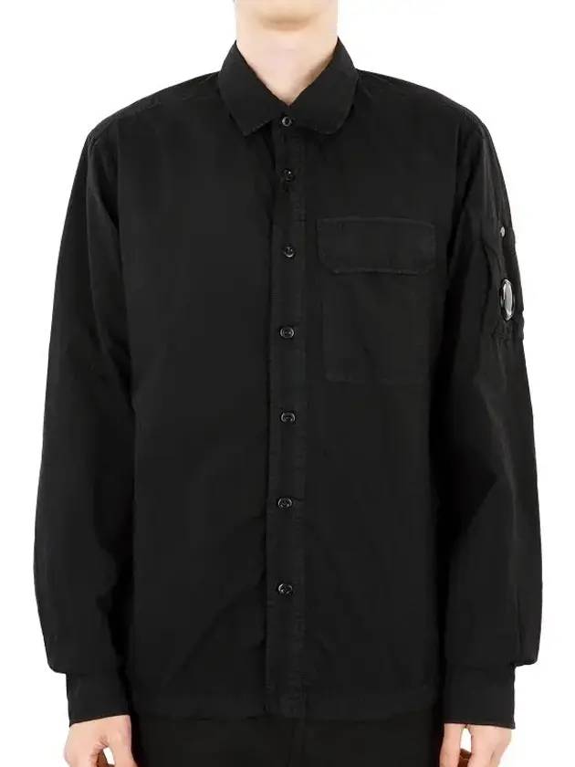 Tylon L Button Long Sleeve Shirt Black - CP COMPANY - BALAAN 2