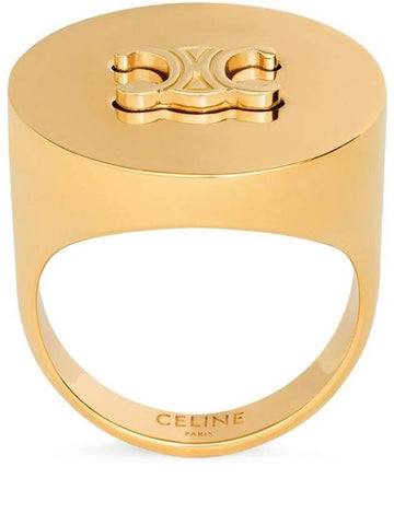 Triomphe Signet Brass Rings Gold - CELINE - BALAAN 1