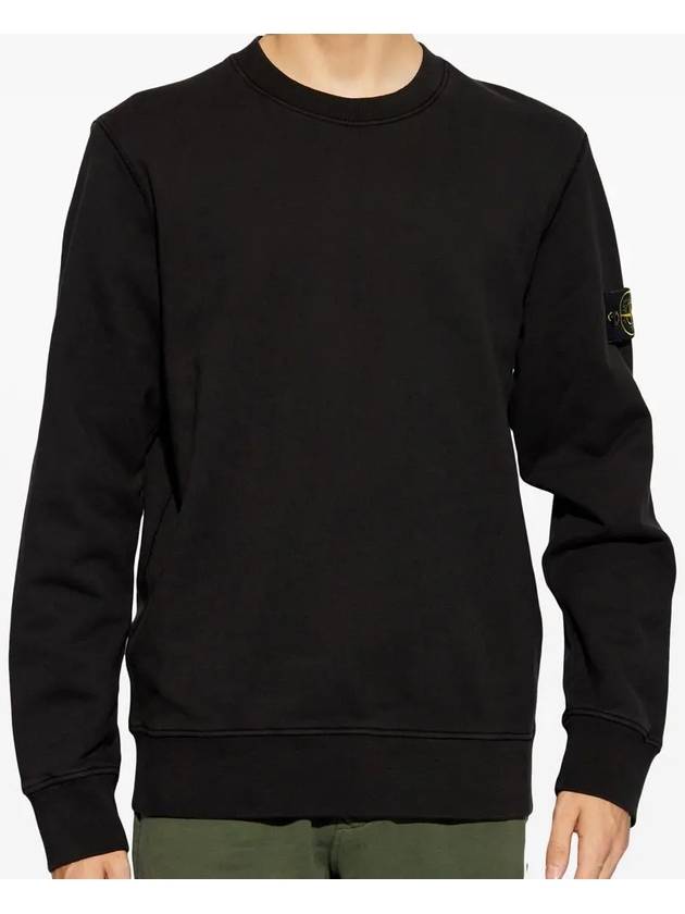 Compass Patch Cotton Sweatshirt Black - STONE ISLAND - BALAAN 3