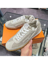 Men s Jet Sneakers Suede Goatskin Beige - HERMES - BALAAN 4