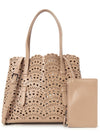 Mina 25 Wave Lux Calfskin Tote Bag Salmon - ALAIA - BALAAN 2