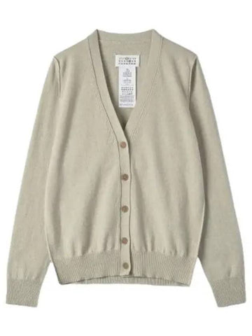 Eco cashmere V neck cardigan pistachio - MAISON MARGIELA - BALAAN 1