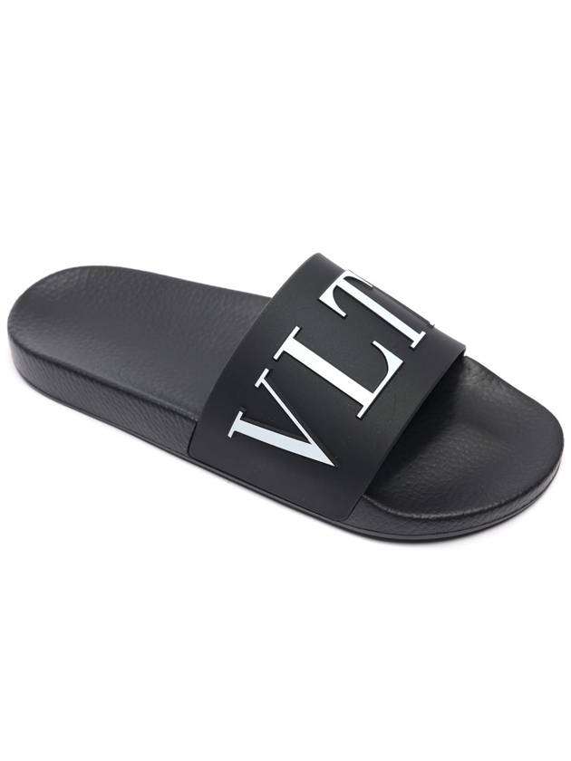 VLTN Logo Slippers Black - VALENTINO - BALAAN 4