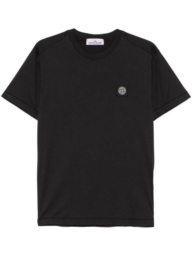 Stone Island Slit Fit Cotton Jersey T-Shirt With Patch Logo Clothing - STONE ISLAND - BALAAN 1