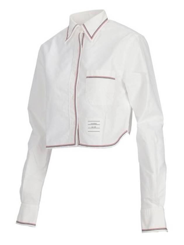 Classic cropped point collar shirt white - THOM BROWNE - BALAAN 3