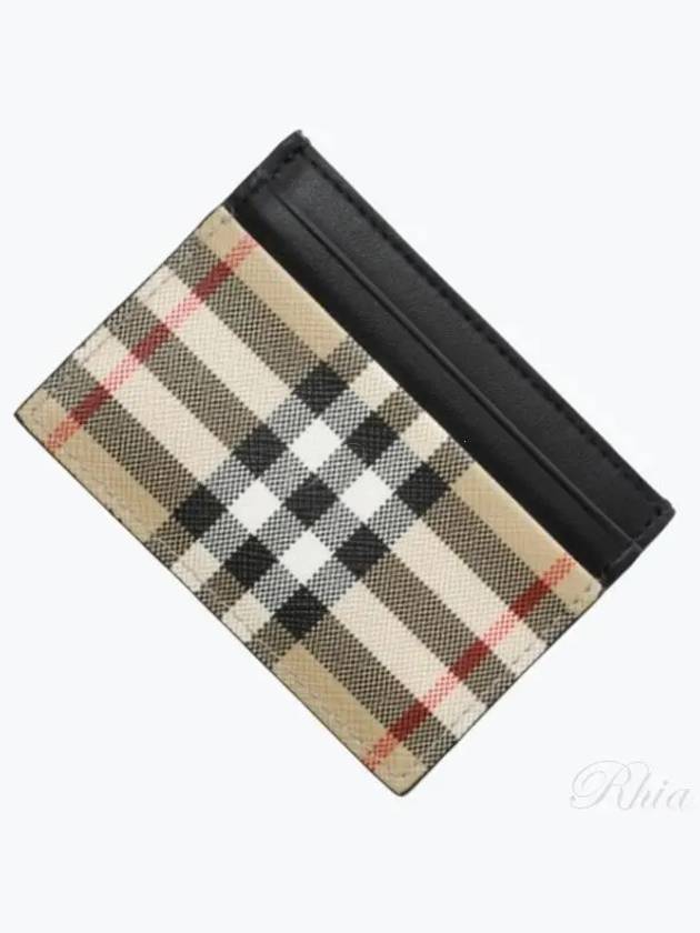 SANDON Vintage Check Card Wallet Beige - BURBERRY - BALAAN 2