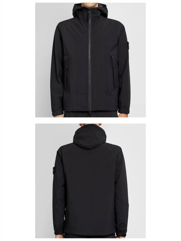 Primaloft Insulation Soft Shell-R Hooded Jacket Black - STONE ISLAND - BALAAN 5