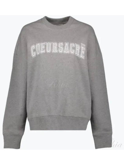 Sacre Crew Lettering Cotton Sweatshirt Grey - AMI - BALAAN 2