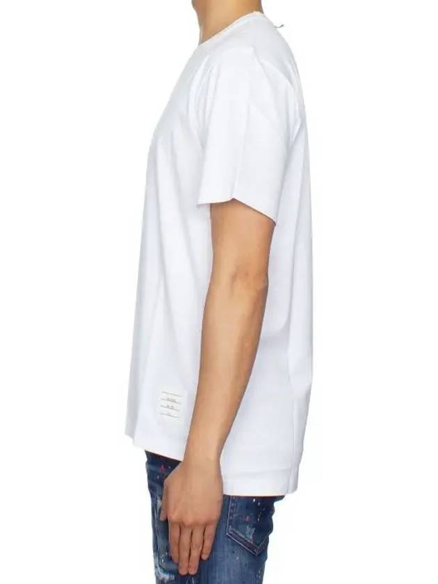 Men's Side Slit Relaxed Short Sleeve T-Shirt White - THOM BROWNE - BALAAN 5