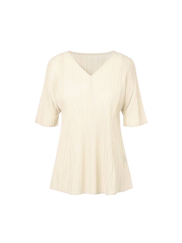 Women's Folded Pleated V-Neck Top Ivory - MONPLISSE - BALAAN 2