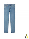 Cotton Back Logo Patch Straight Jeans Blue - GUCCI - BALAAN 2