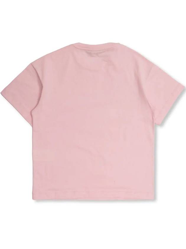 Kids Cotton Short Sleeve T-Shirt Pink - FENDI - BALAAN 4