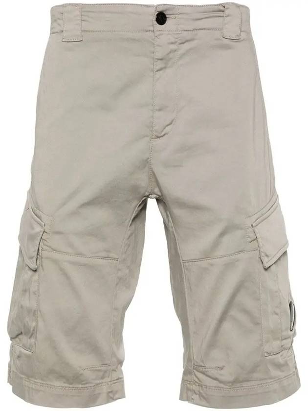 Stretch Satin Cargo Shorts Grey - CP COMPANY - BALAAN 2