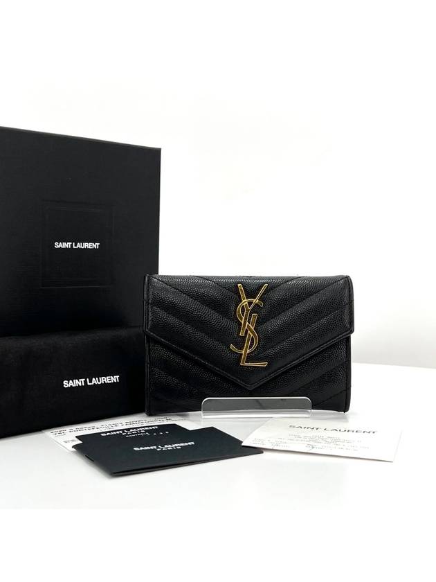 Envelope matelass gold card wallet black 414404 - SAINT LAURENT - BALAAN 3