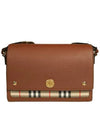 Leather and Vintage Check Note Crossbody Bag Tan - BURBERRY - BALAAN 2