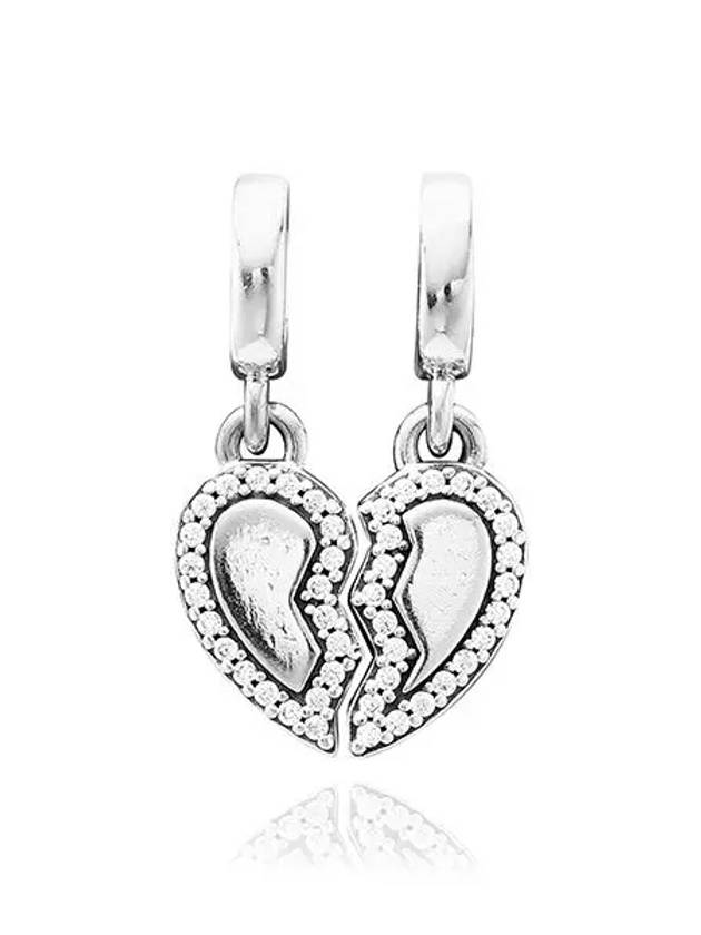 Friends Splittable Heart Dangle Bracelet Charm Silver - PANDORA - BALAAN 6