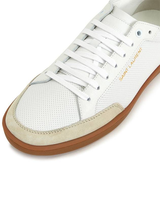 Court Classic Perforated Beige Tab Low Top Sneakers White - SAINT LAURENT - BALAAN 8