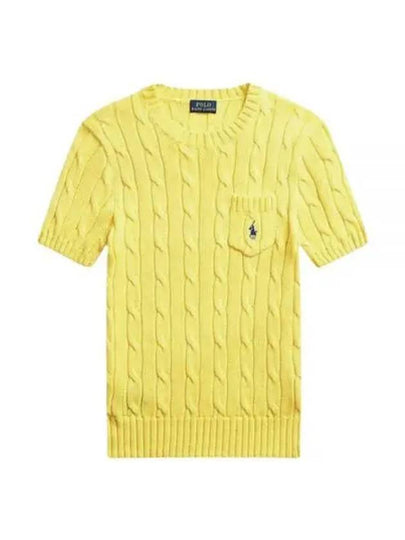 Red Pony Embroidery Short Sleeve Knit Top Yellow - POLO RALPH LAUREN - BALAAN 2