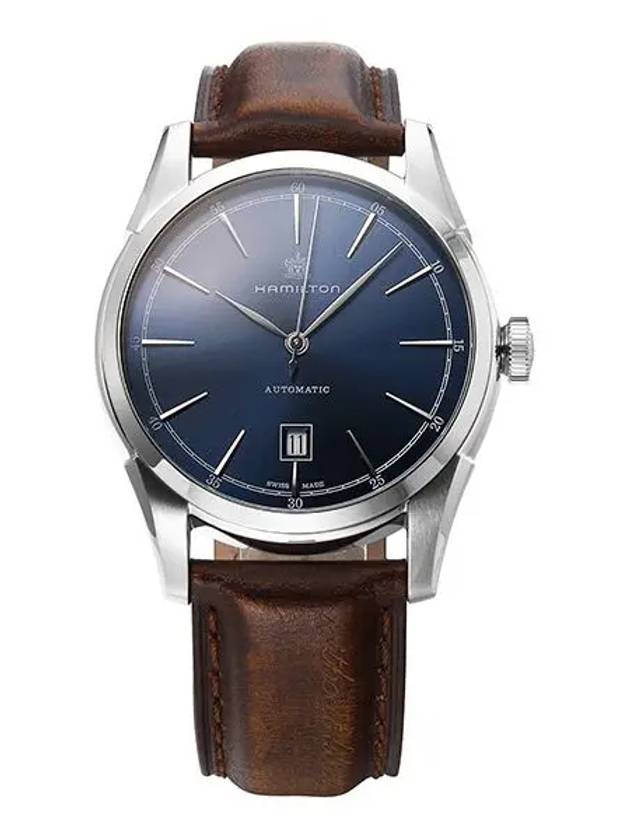 Men's American Classic Spirit Of Liberty Leather Watch Brown - HAMILTON - BALAAN 3