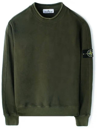 Stretch Cotton Fleece Mock Turtleneck Sweatshirt Olive Green - STONE ISLAND - BALAAN 2