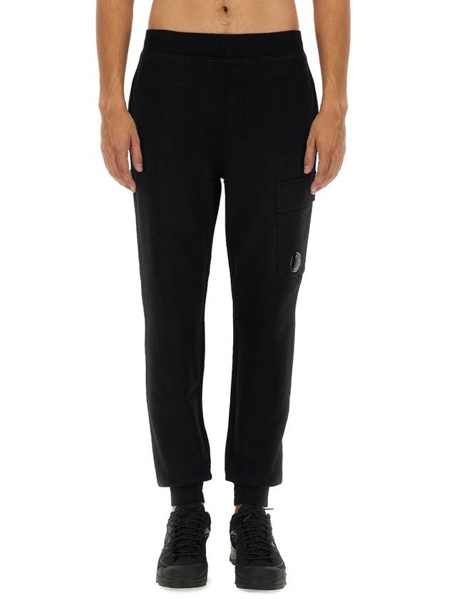 Diagonal Raised Fleece Track Pants Black - CP COMPANY - BALAAN 2